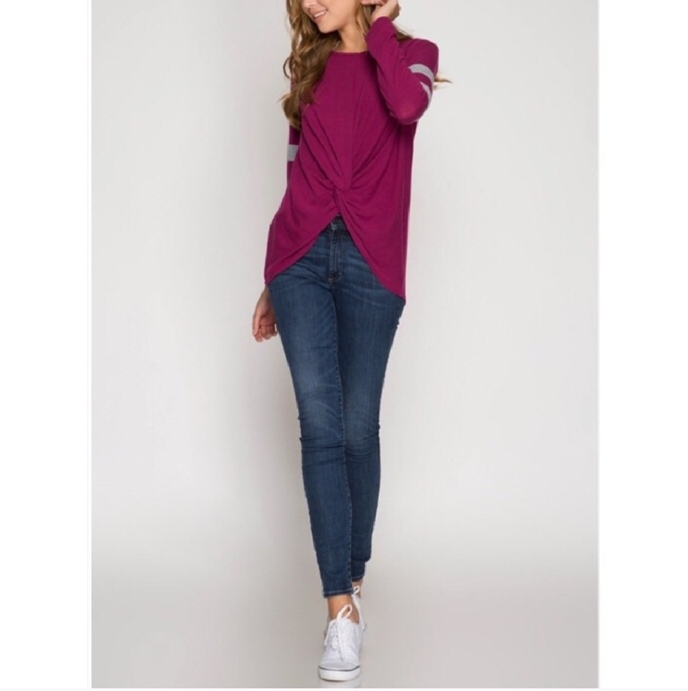 Twisted Knot Magenta Hoodie - Picture 4 of 7